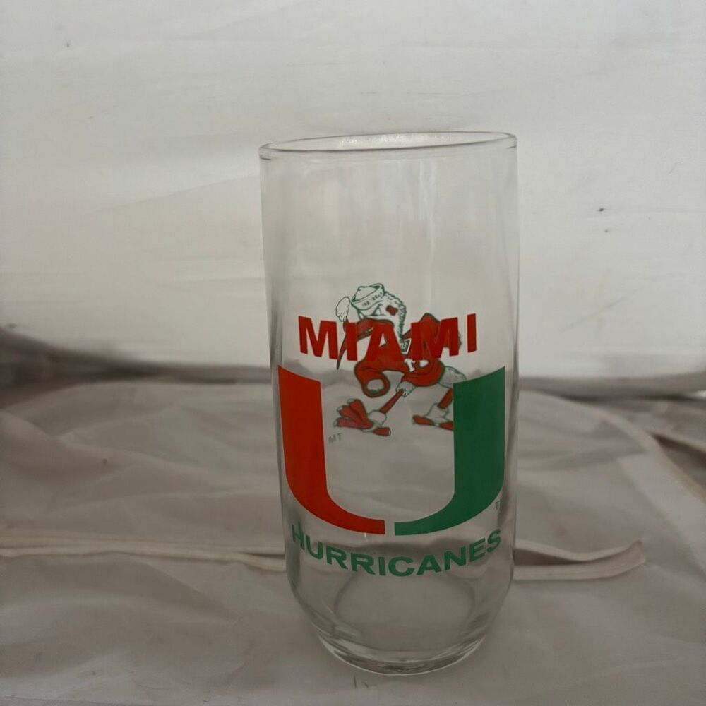 University Of Miami Vintage Drinking Glass